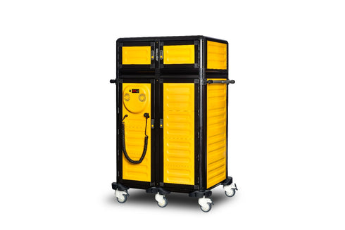 THERMOCART Double Door Heated Hospital Ward Trolley + Neutral Top Section - 28 Tier